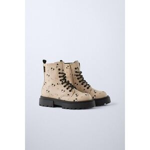 Zara Kids‎ Mickey Mouse Lace Ankle Boots Girls Size US 3.5, EUR 35